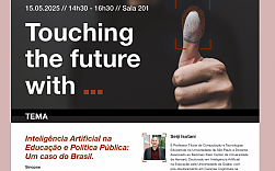 No dia 15 de maio, s 14h30, Seiji Isonati, professor e investigador,  o orador convidado da Talk “Inteligncia Artificial na Educao e Poltica Pblica: Um caso do Brasil”.