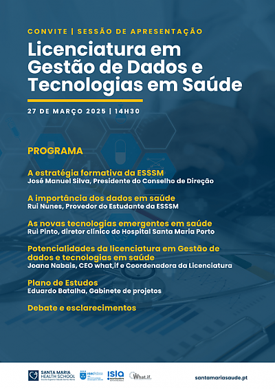 Licenciatura em Gestão de Dados e Tecnologias em Saúde